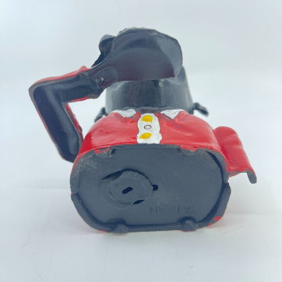 antique cast iron mechanical coin bank american folk nodder red & black - Picture 5 of 5